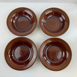 Homer Laughlin Fiesta Pottery Amberstone Brown Soup Bowl 8.25" Set of 4 Vintage